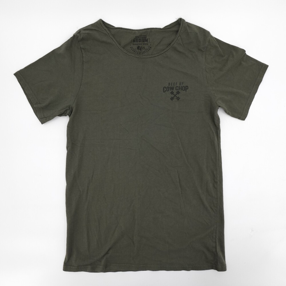 Rooster Teeth Shirt Womens Medium Green Beef Up Cow Chop Pull over